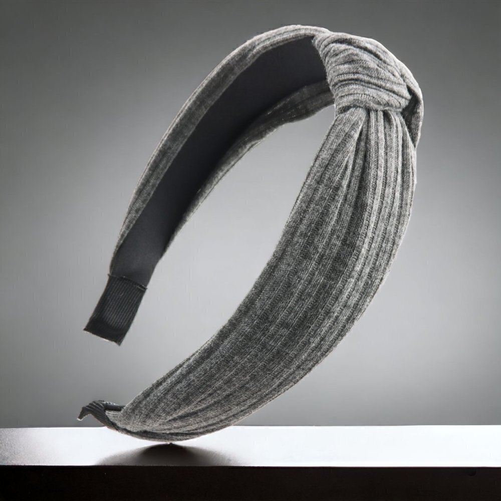 Grey Jersey Knot Comfort Headband